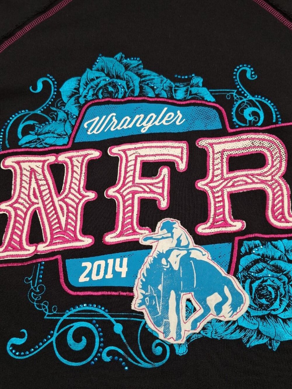 NFR Pro Rodeo Gear Hoodie 2014 Las Vegas Women's Wrangler PRCA Zip-Up. Sz Large. - Picture 4 of 9